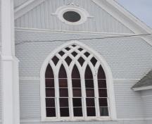 Detail of Gothic window and exterior cladding; Province of PEI, Faye Pound, 2009