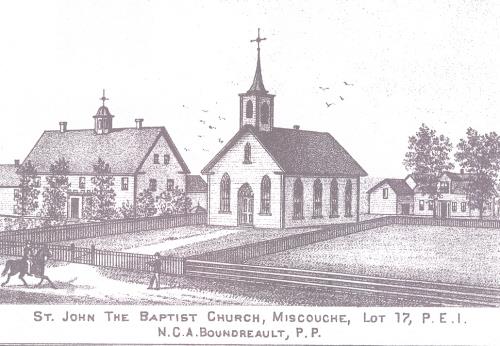Engraving of an earlier church on the site