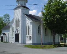 St. Norbert's Church, Old Town Lunenburg, front entrance and nave, 2004; Heritage Division, NS Dept. of Tourism, Culture and Heritage, 2004