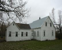 Detail view, from the southwest, of the Ens Heritage Homestead, Reinland, 2009; Historic Resources Branch, Manitoba Culture, Heritage and Tourism, 2009