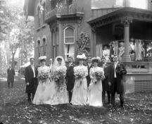 Historic photo of wedding at the Toller House, Oct 1905.; Library and Archives Canada, Topley Studio fonds [graphic material] (R639-0-5-E)