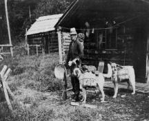 Yukon Telegraph lineman Fred Appleyard at Echo Lake Cabin, 1935; Yukon Archives, John Sutherland fonds, 82/200 #240