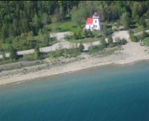 Aerial view of the Janet Head Light Tower.; Parks Canada Agency / Agence Parcs Canada