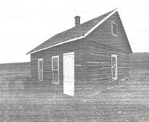 General view of the Foreman's House, showing the north and west elevations, 1992.; Department of Public Works, AES, PC, WRO / Ministère des Travaux publics, SAG, PC, BRO, 1992.