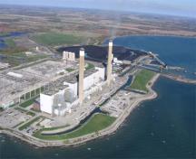 A contemporary aerial image of the Nanticoke site now home to the Nanticoke Generating Station, 2009.; Ontario Power Generation, 2009.