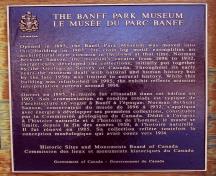 Plaque; Parks Canada