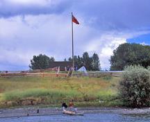 Panoramic view of Fort St. James from across the river showing the viewscapes, 2003.; Parks Canada Agency / Agence Parcs Canada D. Houston, 2003.