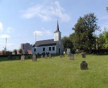 Graveyard and side elevation, Little Dutch Church, Halifax, Nova Scotia, 2005.; Heritage Division, NS Dept. of Tourism, Culture and Heritage, 2005.