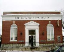 This photograph shows the front façade of the bank, 2009; Town of St. Andrews