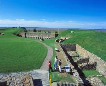 General view of Fort Beauséjour - Fort Cumberland, showing the historic location, layout, form and mass, and materials of the remains.; Parks Canada Agency / Agence Parcs Canada.