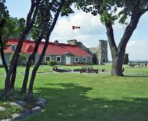 General view of Fort Chambly showing the bastioned design influenced by classic 17th-century European fortifications, 1965.; Parks Canada Agency / Agence Parcs Canada, 1965.
