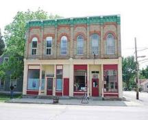 A view of the Odd Fellows Hall's façade.; Photographs taken by Dana Johnson, May 31st, 2010