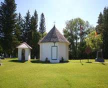 Vue de l'ouest de l'église orthodoxe roumaine St. Elijah, Lennard, 2005; Historic Resources Branch, Manitoba Culture, Heritage & Tourism, 2005