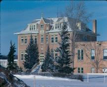 Front view of Luther Academy, 1984.; Government of Saskatchewan, F. Korvemaker, 1984.