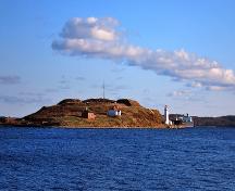 General view of Georges Island, showing the drumlin land formation providing excellent viewplanes, 2008.; Georges Island, Morgan, 2008.