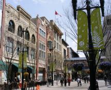 General view of Stephen Avenue, showing the variety of architectural detail of the principal facades, 2011.; Stephen Avenue, Sean Marshall, May 2011.