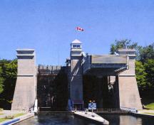 View (lower level) of the Peterborough Lift Lock National Historic Site of Canada, 2012.; Parks Canada Agency / Agence Parcs Canada.