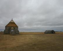 Contextual view from the west of the Breadalbane Presbyterian Church, Kenton area, 2012; Historic Resources Branch, Manitoba Culture, Heritage and Tourism, 2013