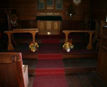 Interior view of St. Luke's Anglican Church -Pembina Crossing, Kaleida, 2011.; Historic Resources Branch, Manitoba Culture, Heritage and Tourism, 2011