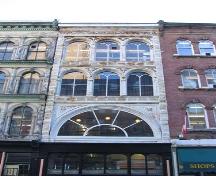 Detial of windows on upper storeys of building on south side of mall, Granville Mall Streetscape, Halifax, 2005.; Heritage Division, NS Dept. of Tourism, Culture and Heritage, 2005