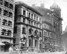 Photo taken in 1927 showing buildings adjacent to the Birkbeck Building; OHT