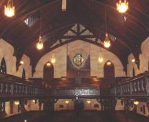 View of the interior of St. Paul's showing the oak ceiling and woodwork – 2006; OHT, 2006