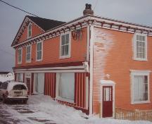 View of the front and right facades of Hodge Brothers Premises, Twillingate, NL. Photo taken 2006. ; © HFNL 2010