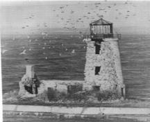 General view of Scotch Bonnet Island Lighthouse in the 1980s; Parks Canada Agency | Agence Parcs Canada
