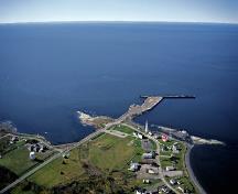 Aerial view of Pointe-au-Père lightstation; Agence Parcs Canada | Parks Canada Agency