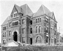 Exterior view of the New Westminster Courthouse, c. 1868; ¿Vancouver of Today Architecturally,¿ 1900