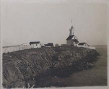 Photographie historique du phare d'origine d'Entrance Islans, 1908.; Library and Archives Canada | Bibliothèque et Archives Canada, PA-164795