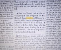 Summerside Journal, 28 February 1867; Summerside Journal