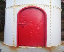 Detail photo of Cow Head Light door, taken fall 2004; HFNL/Dale Jarvis 2004