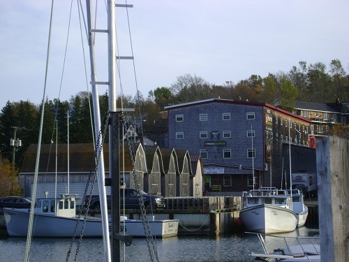 View of building from harbour