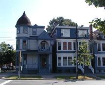 South Park Victorian Streetscape, the last Queen Anne Style at the corner of Morris and South Park Streets beside altered non-registered house, Halifax, Nova Scotia, 2005.; Heritage Division, NS Dept. of Tourism, Culture, and Heritage, 2005.