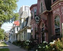 South Park Victorian Streetscape looking towards Morris Street, from Second Empire to Queen Anne styles, Halifax, Nova Scotia, 2005.; Heritage Division, NS Dept. of Tourism, Culture, and Heritage, 2005.