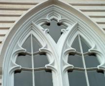 Window detail, St. Joseph's Roman Catholic Church, Bonavista, taken in the summer of 2004.; HFNL 2005