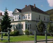 Exterior view of front and right facades, Prebble House, Woody Point, NL.; Town of Woody Point 2005