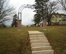 Yorkshire archway and stairs at Methodist Burying Ground, dedicated in 2001; Town of Sackville