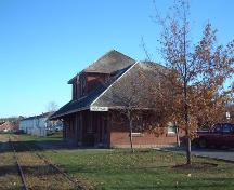 East elevation, Railroad Station, Wolfville, 2005.; Heritage Division, NS Dept. of Tourism, Culture and Heritage, 2005