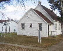 Front Elevation of St. Alban's Anglican Church and the nearby Bell Tower; Government of Saskatchewan, Michael Thome, 2005.