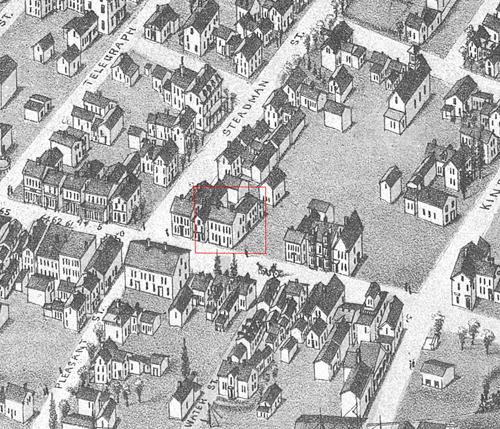 Bird's Eye View Map of Moncton - 1881