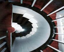 Interior photo showing the circular stairs inside the Lane House (Tilting, NL).; 2006 Town of Tilting