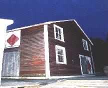 Exterior view of Ford fish store, Ford Property, on wharf, Jackson's Arm, NL, 2005/11.; HFNL/Lara Maynard 2005.