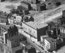 Aerial view of the Majestic Theatre, looking northwest.  Photo taken circa 1950.; City of St. John's Archives 2006.