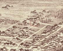 In 1888, the first evidence of a structure on the original site of the Bonaccord House appears.; Moncton Museum