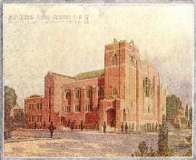 Architect's drawing of the new St. John's United Church - 1914.; Moncton Museum