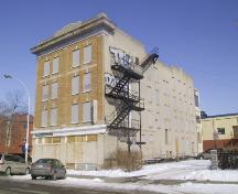 View of the south side and west elevations of the Grand Hotel / Hagmann Block adjacent to 98 Street (March 2006); City of Edmonton, 2006