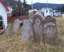 Headstones from the 1800s. Photo taken December, 2005.; HFNL/Andrea O'Brien 2005
