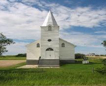 Front façade of church featuring tower and entryway, 2005.; Kyle Zelmer, 2005